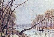 Alfred Sisley, Ufer der Seine im Herbst